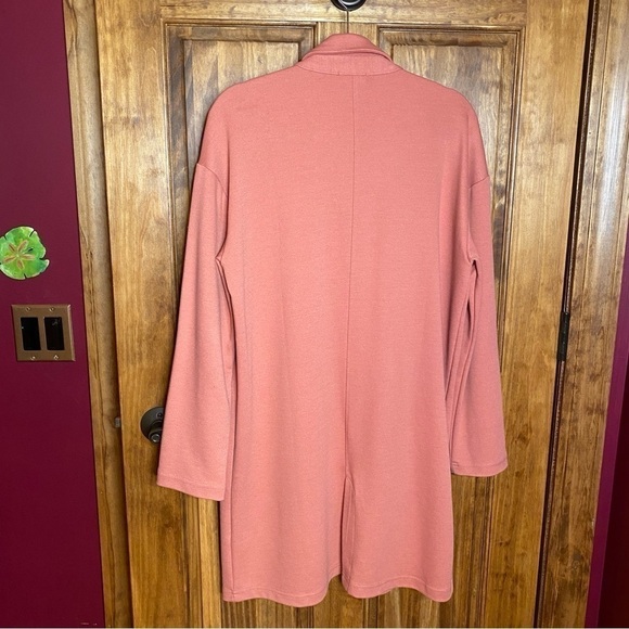 Blush Pink Rose Long Cozy Duster Cardigan with Pockets Sz M - Picture 4 of 10